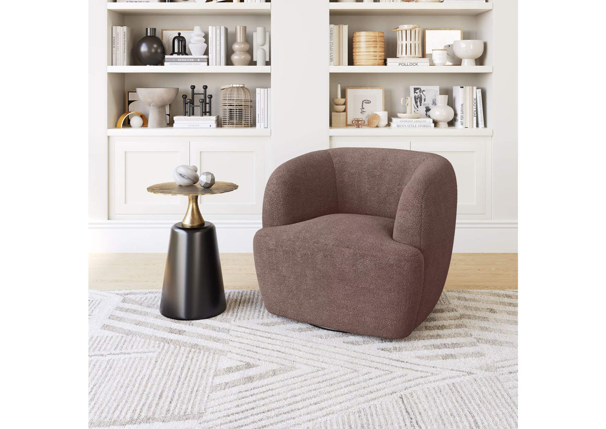 109958 Govan Swivel Chair Brown