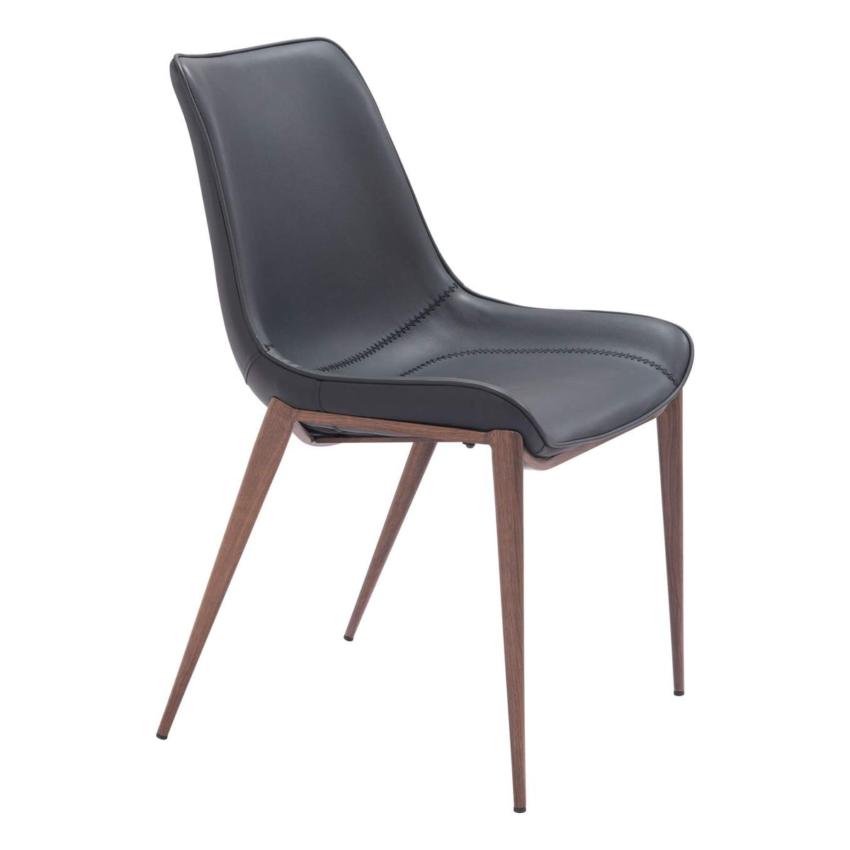 109933 Magnus Dining Chair (Set Of 2) Black & Walnut