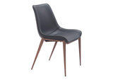 109933 Magnus Dining Chair (Set Of 2) Black & Walnut
