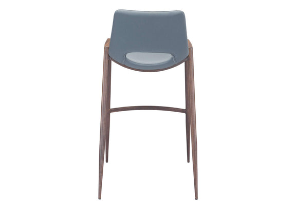 101698 Desi Barstool (Set Of 2) Azure Gray & Walnut