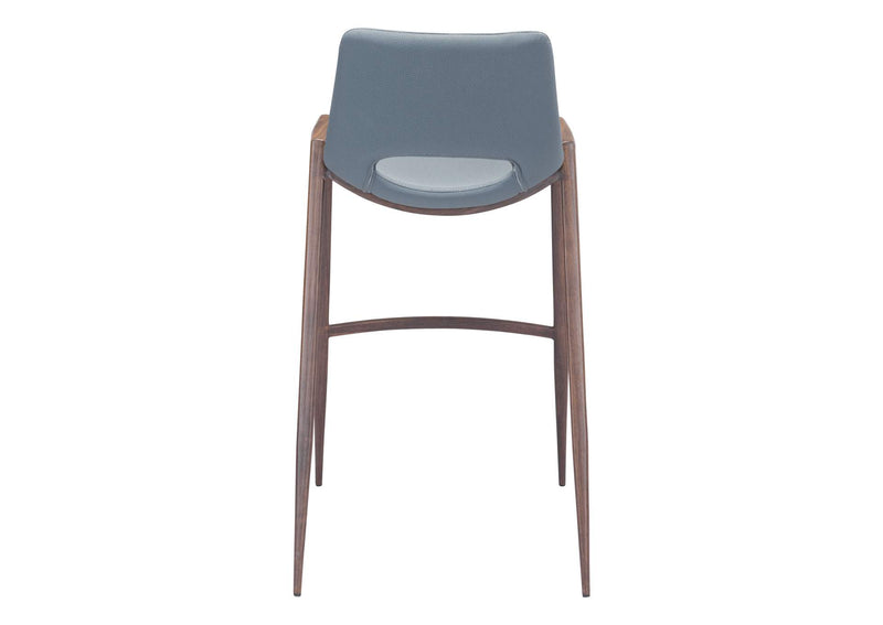 101698 Desi Barstool (Set Of 2) Azure Gray & Walnut