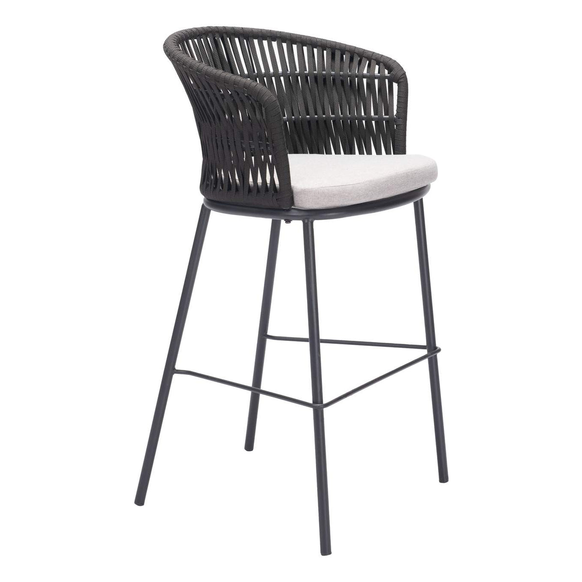 703989 Freycinet Outdoor Barstool (Set Of 2) Black