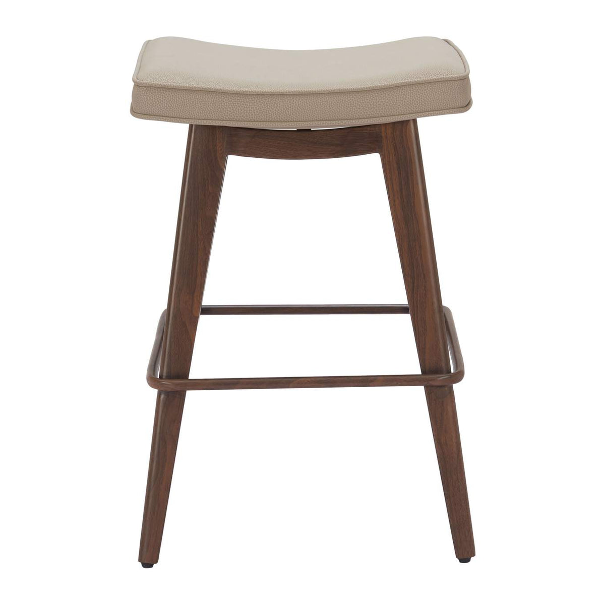 110331 Divat Counter Stool (Set Of 2) Beige & Walnut