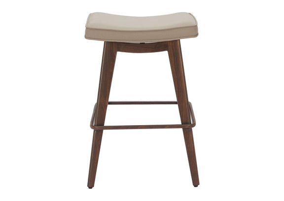 110331 Divat Counter Stool (Set Of 2) Beige & Walnut