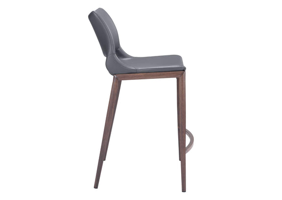 109390 Ace Counter Stool (Set Of 2) Dark Gray & Walnut