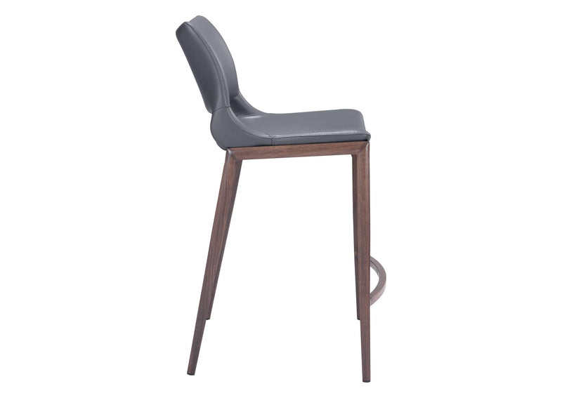 109390 Ace Counter Stool (Set Of 2) Dark Gray & Walnut