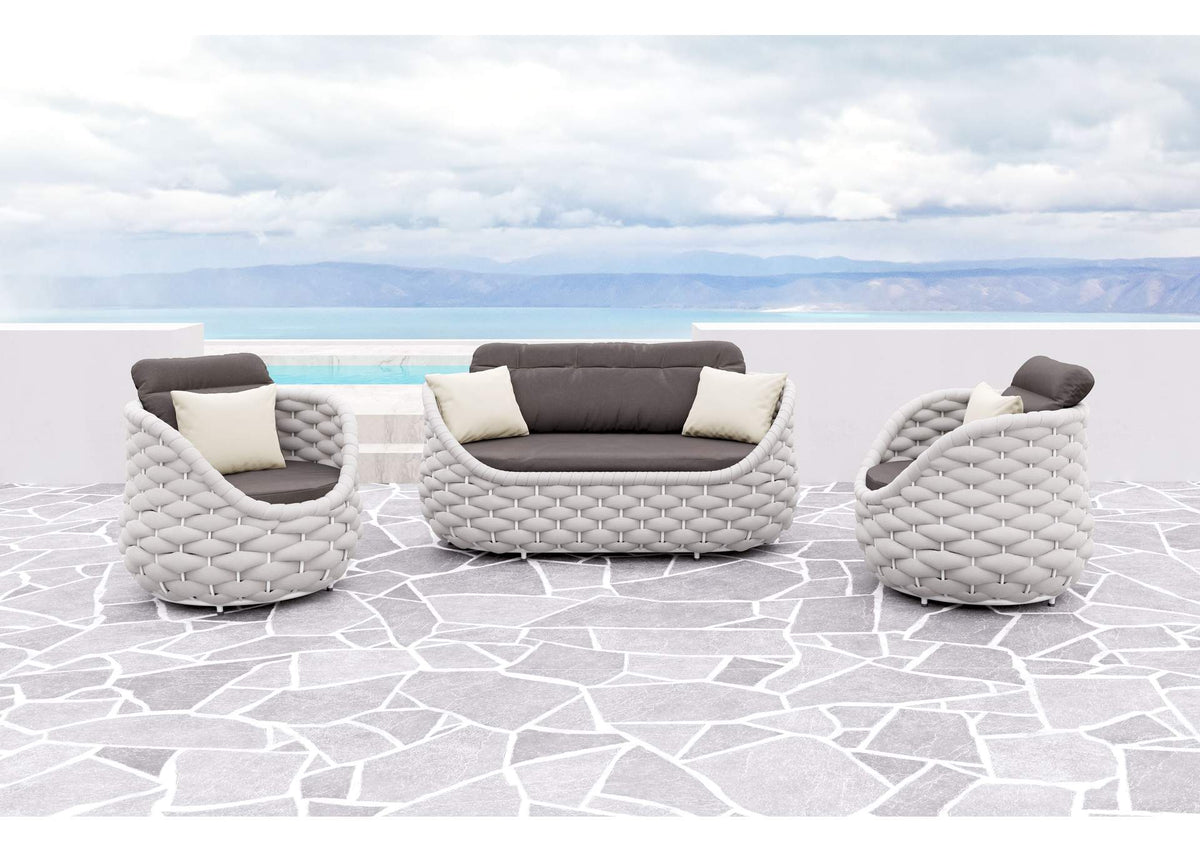 704026 Coral Reef Outdoor Loveseat Gray