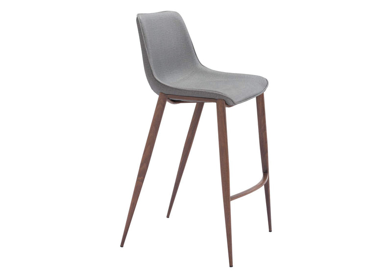 109938 Magnus Barstool (Set Of 2) Slate Gray & Walnut