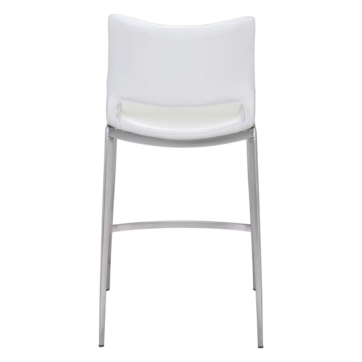 101390 Ace Counter Stool (Set Of 2) White & Silver