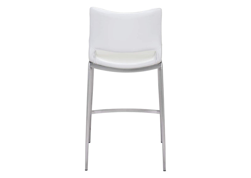 101390 Ace Counter Stool (Set Of 2) White & Silver