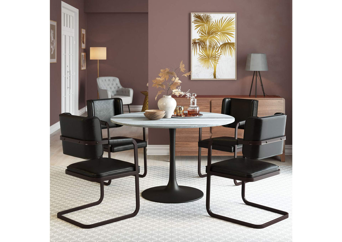 109447 Central City Dining Table Gray & Black