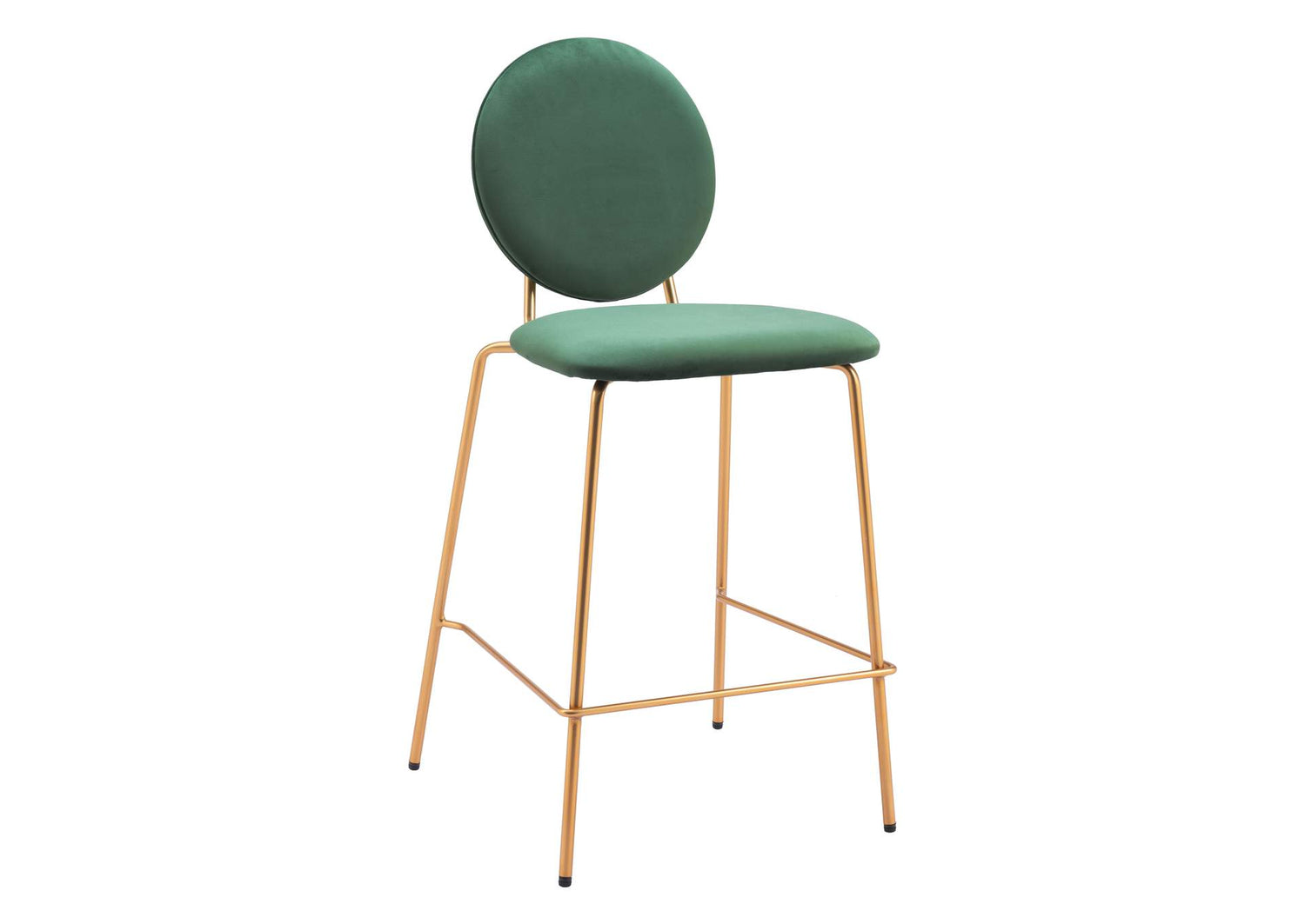 109805 Odessa Counter Stool (Set Of 2) Green & Gold