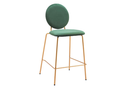 109805 Odessa Counter Stool (Set Of 2) Green & Gold