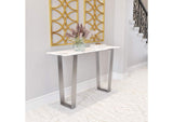 100709 Atlas Console Table White & Silver
