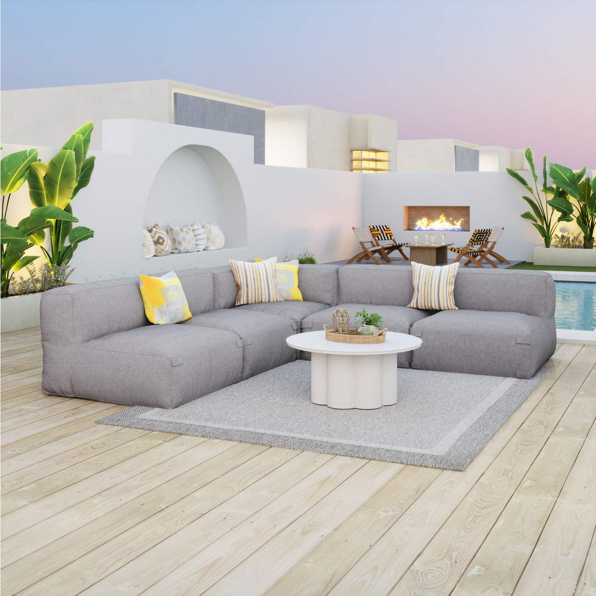 704070 Palmier Outdoor Coffee Table White