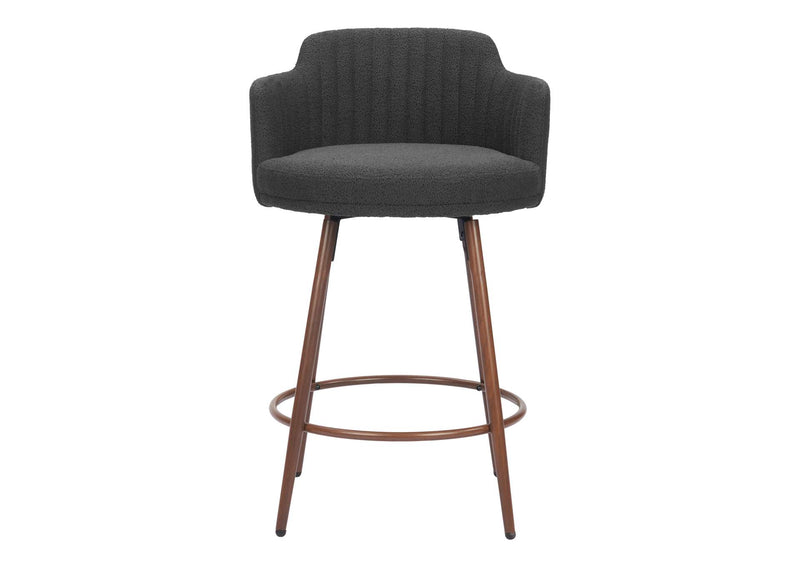 110375 Kono Swivel Counter Stool (Set Of 2) Black & Walnut
