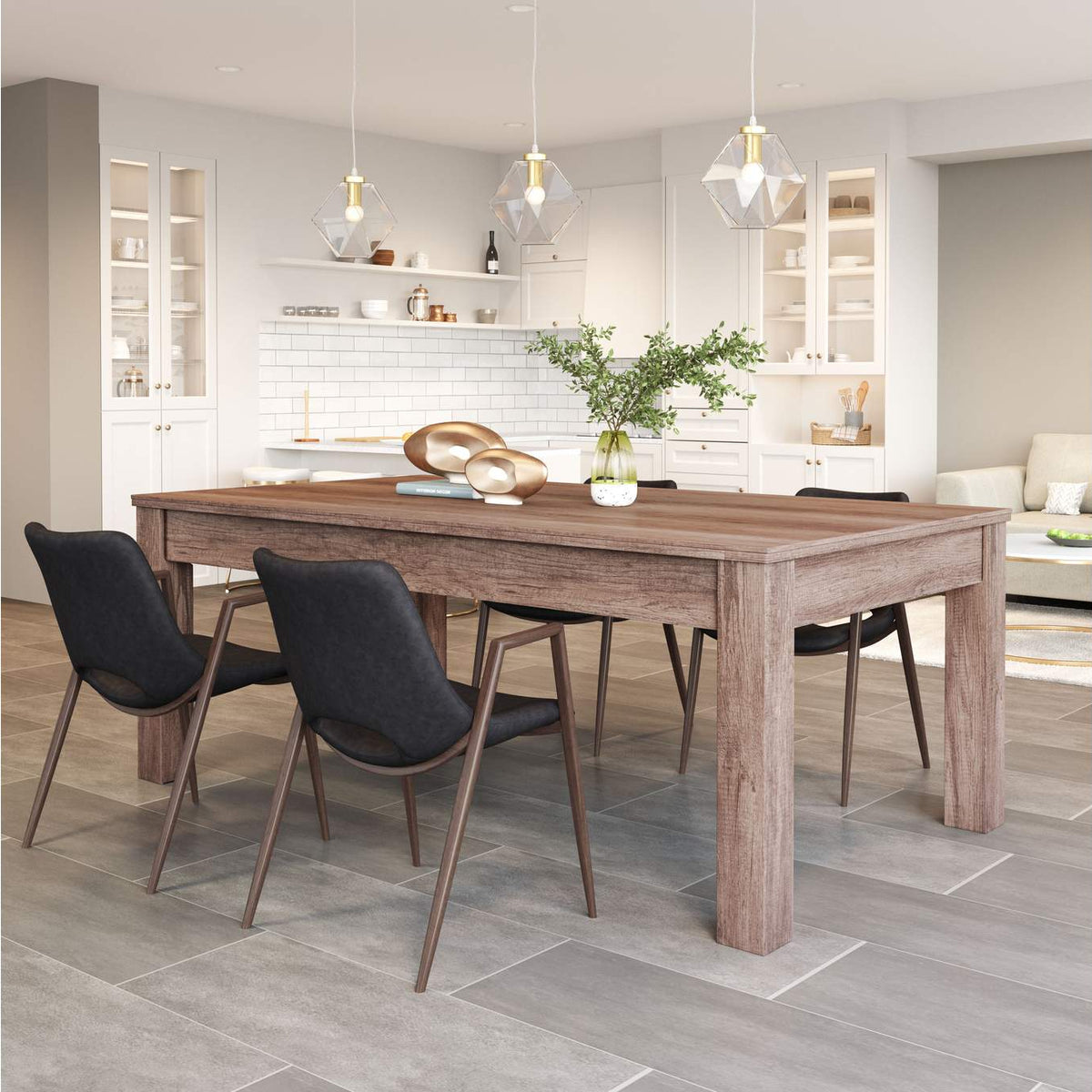 101694 Desi Dining Chair (Set Of 2) Black & Walnut