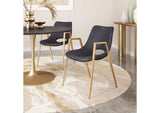 109549 Desi Dining Chair (Set Of 2) Black & Gold
