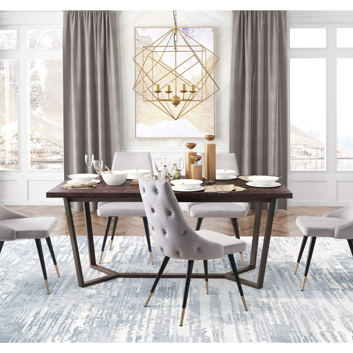 101089 Piccolo Dining Chair (Set Of 2) Gray