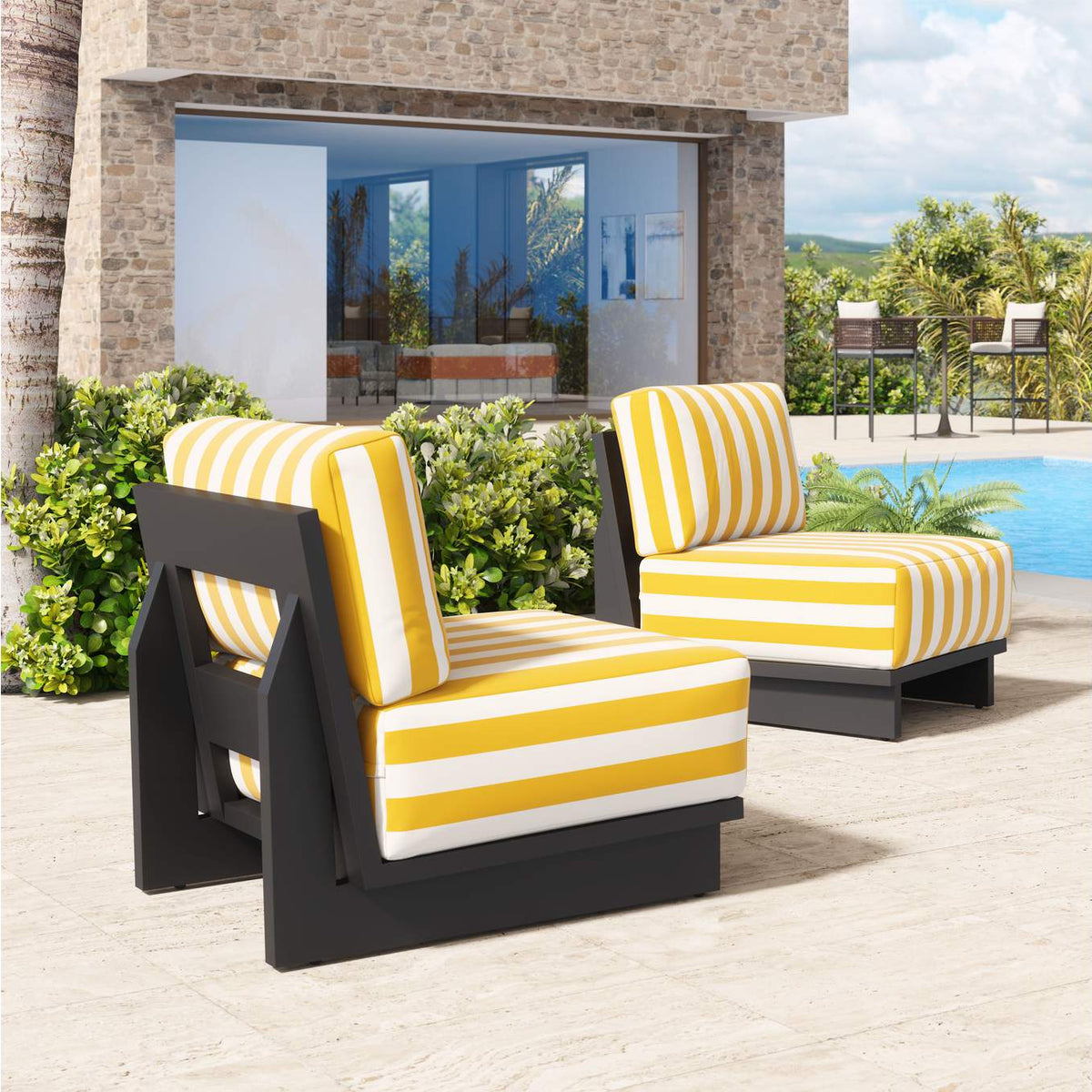 704042 Shoreline Outdoor Accent Chair Yellow