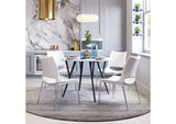101279 Ace Dining Chair (Set Of 2) White & Silver