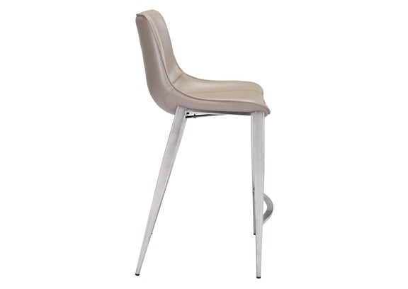 102028 Magnus Counter Stool (Set Of 2) Brown & Silver
