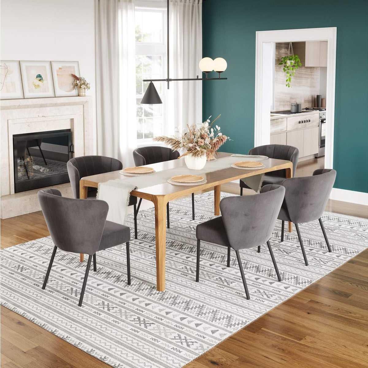 109679 Aimee Dining Chair (Set Of 2) Gray