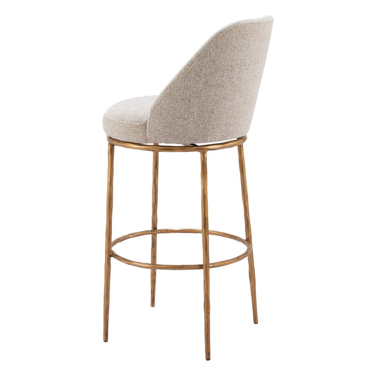 110271 Nordhavn Swivel Barstool Beige & Gold