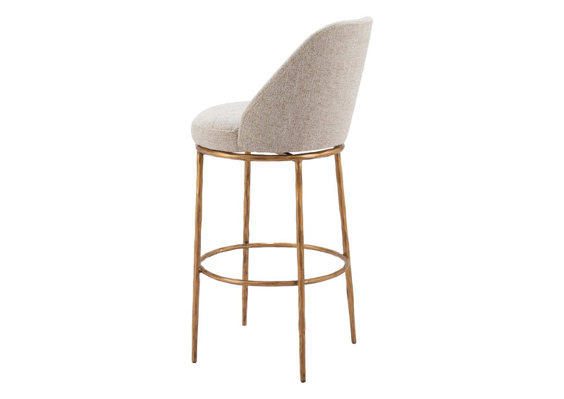 110271 Nordhavn Swivel Barstool Beige & Gold