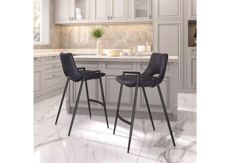 109537 Desi Counter Stool (Set Of 2) Black