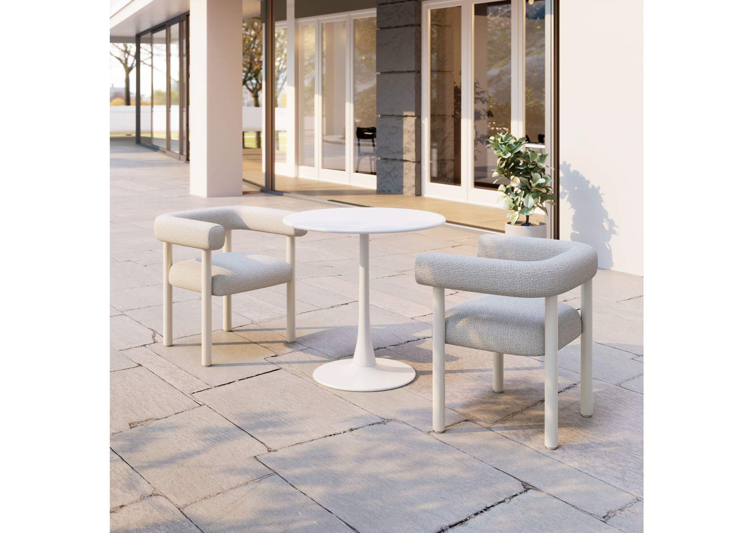 704038 Soleil Outdoor Dining Table White