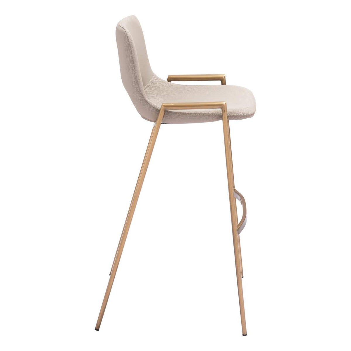 109735 Desi Barstool (Set Of 2) Beige & Gold
