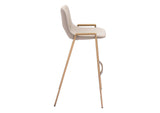 109735 Desi Barstool (Set Of 2) Beige & Gold