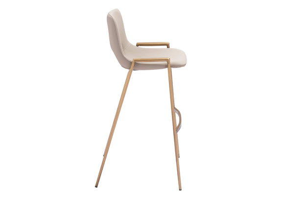 109735 Desi Barstool (Set Of 2) Beige & Gold