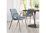 101695 Desi Dining Chair (Set Of 2) Azure Gray & Walnut