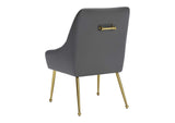109713 Maxine Dining Chair Gray & Gold