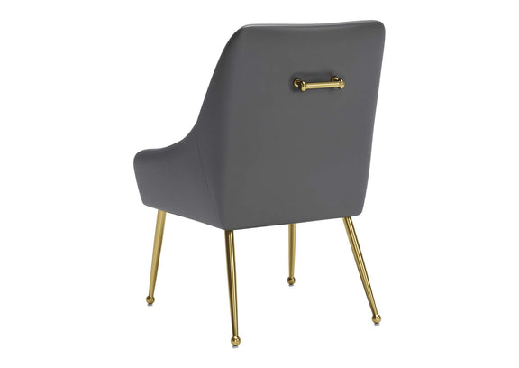 109713 Maxine Dining Chair Gray & Gold