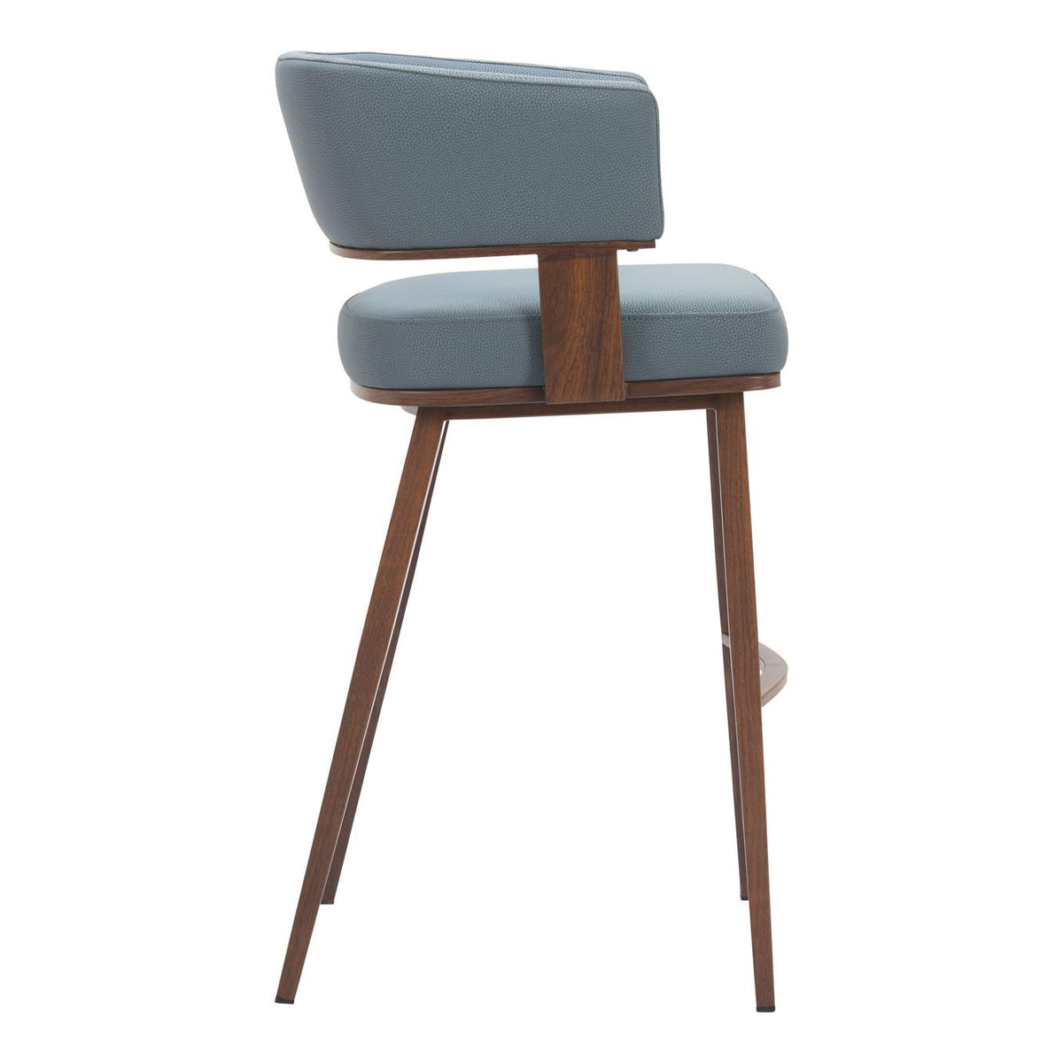 110329 Poise Barstool Azure Gray & Walnut