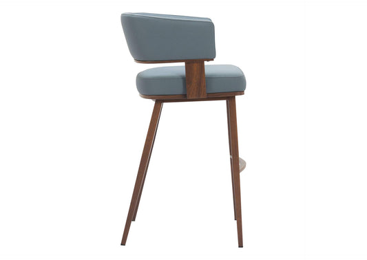 110329 Poise Barstool Azure Gray & Walnut