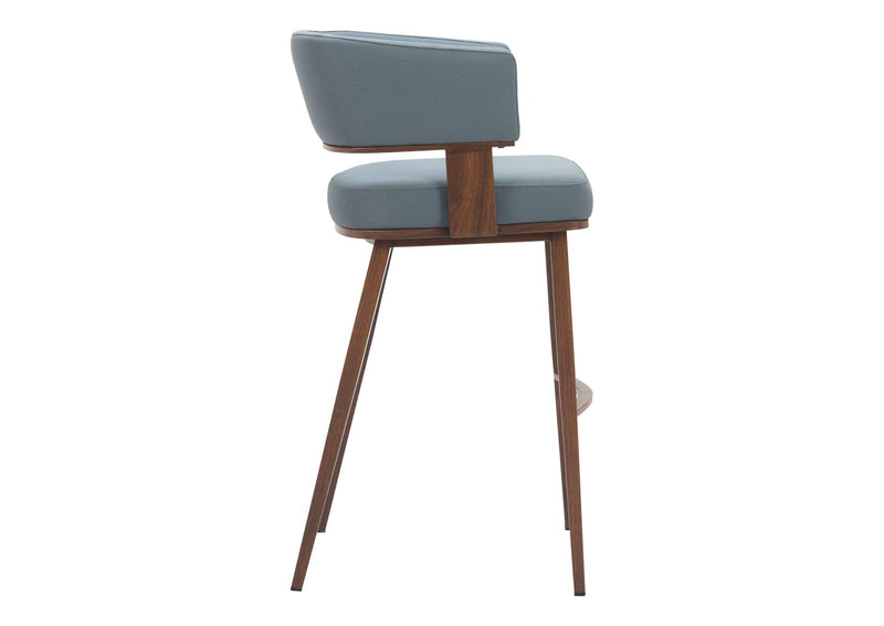 110329 Poise Barstool Azure Gray & Walnut