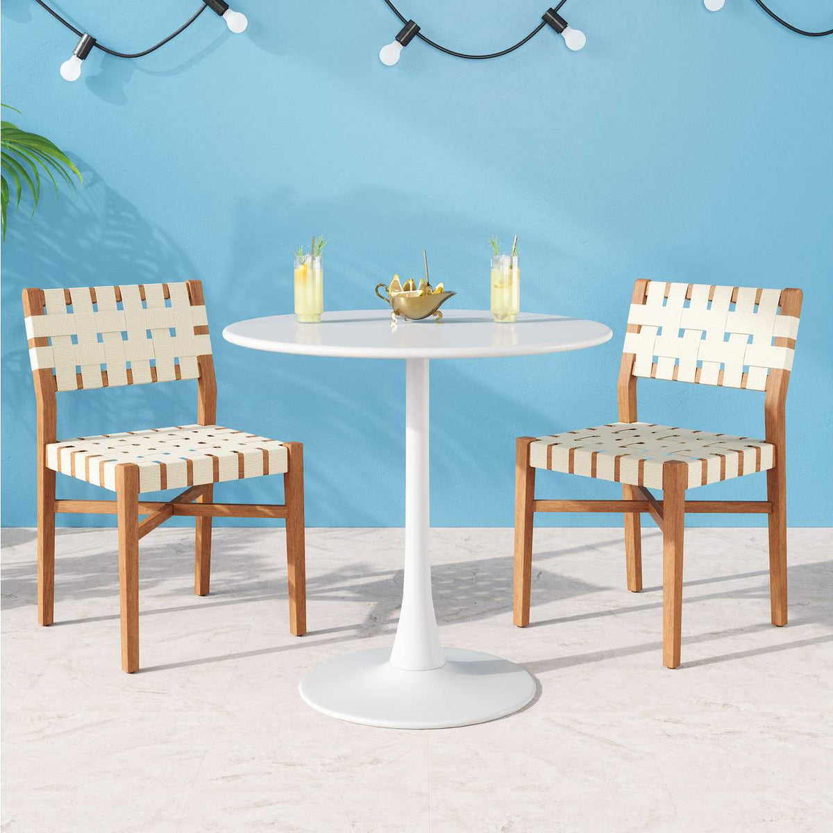 704038 Soleil Outdoor Dining Table White