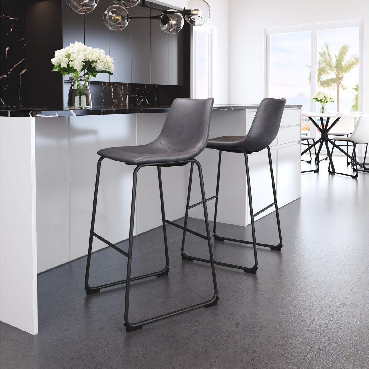 109327 Smart Barstool (Set Of 2) Charcoal