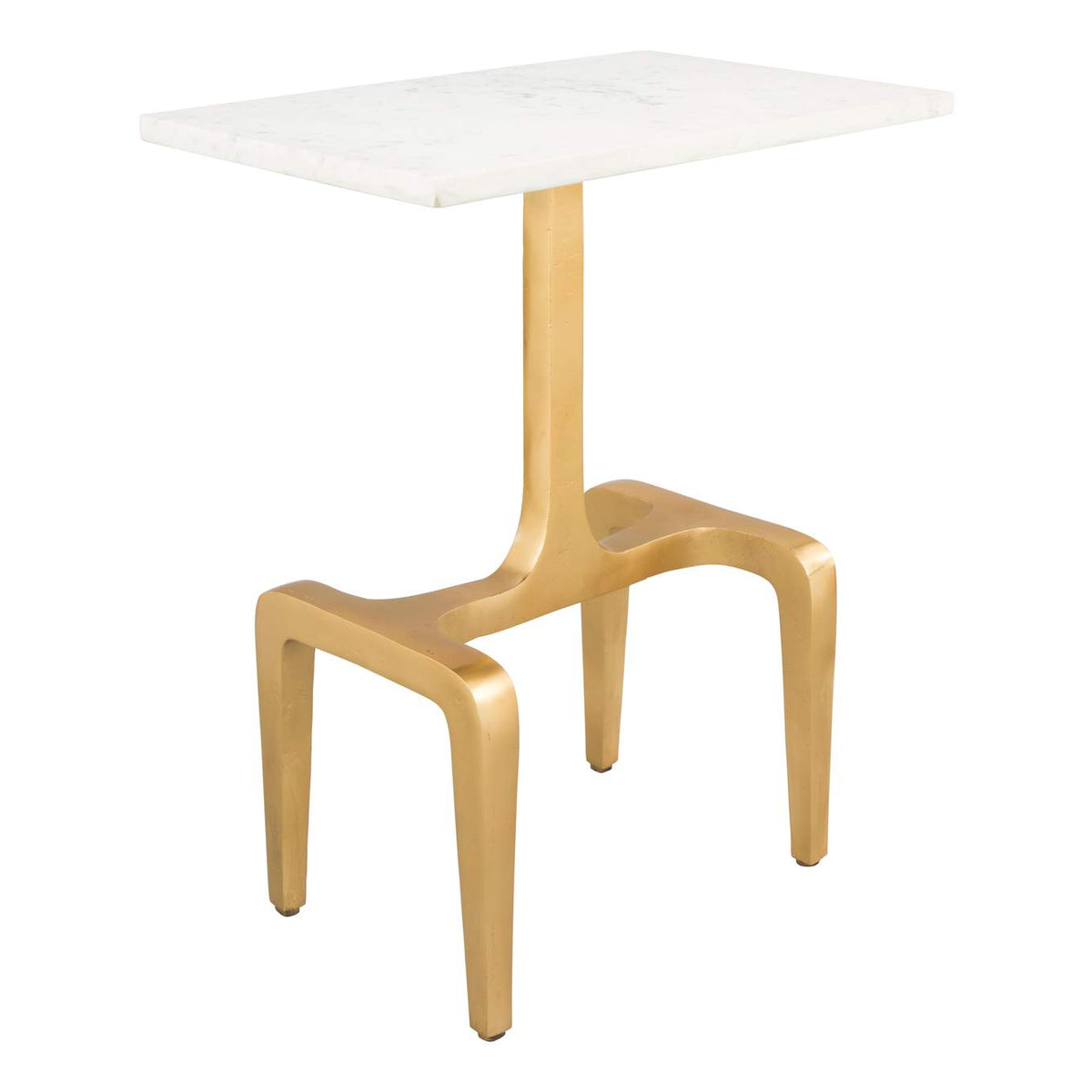 101512 Clement Side Table White & Gold