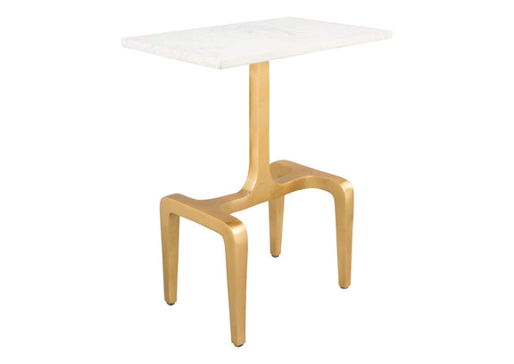 101512 Clement Side Table White & Gold