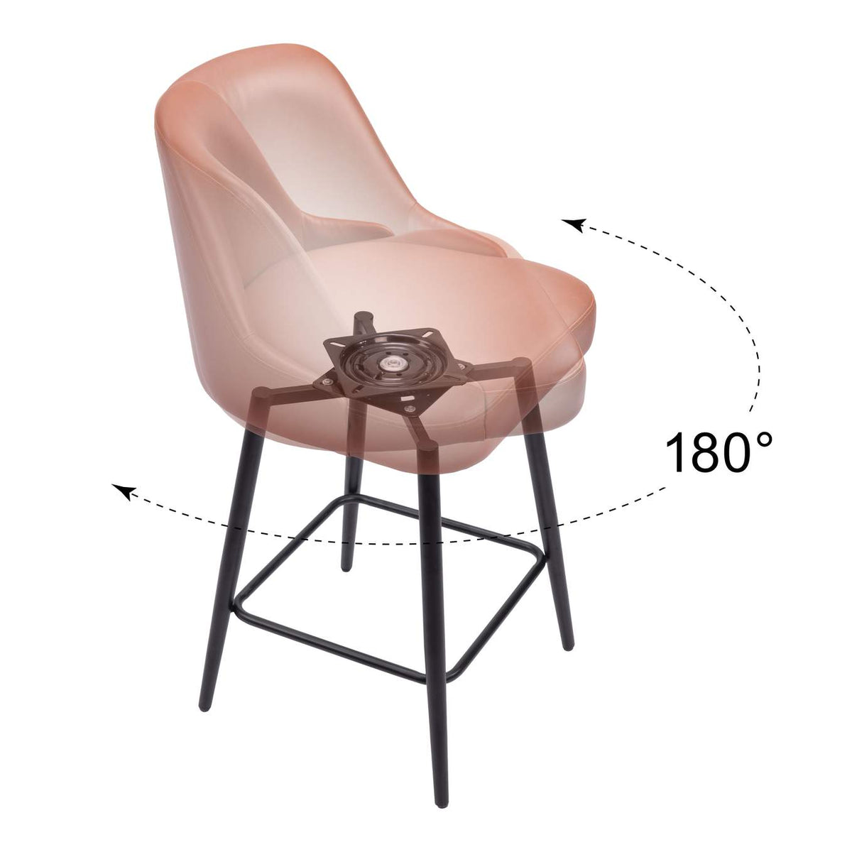 109972 Keppel Swivel Counter Stool Brown