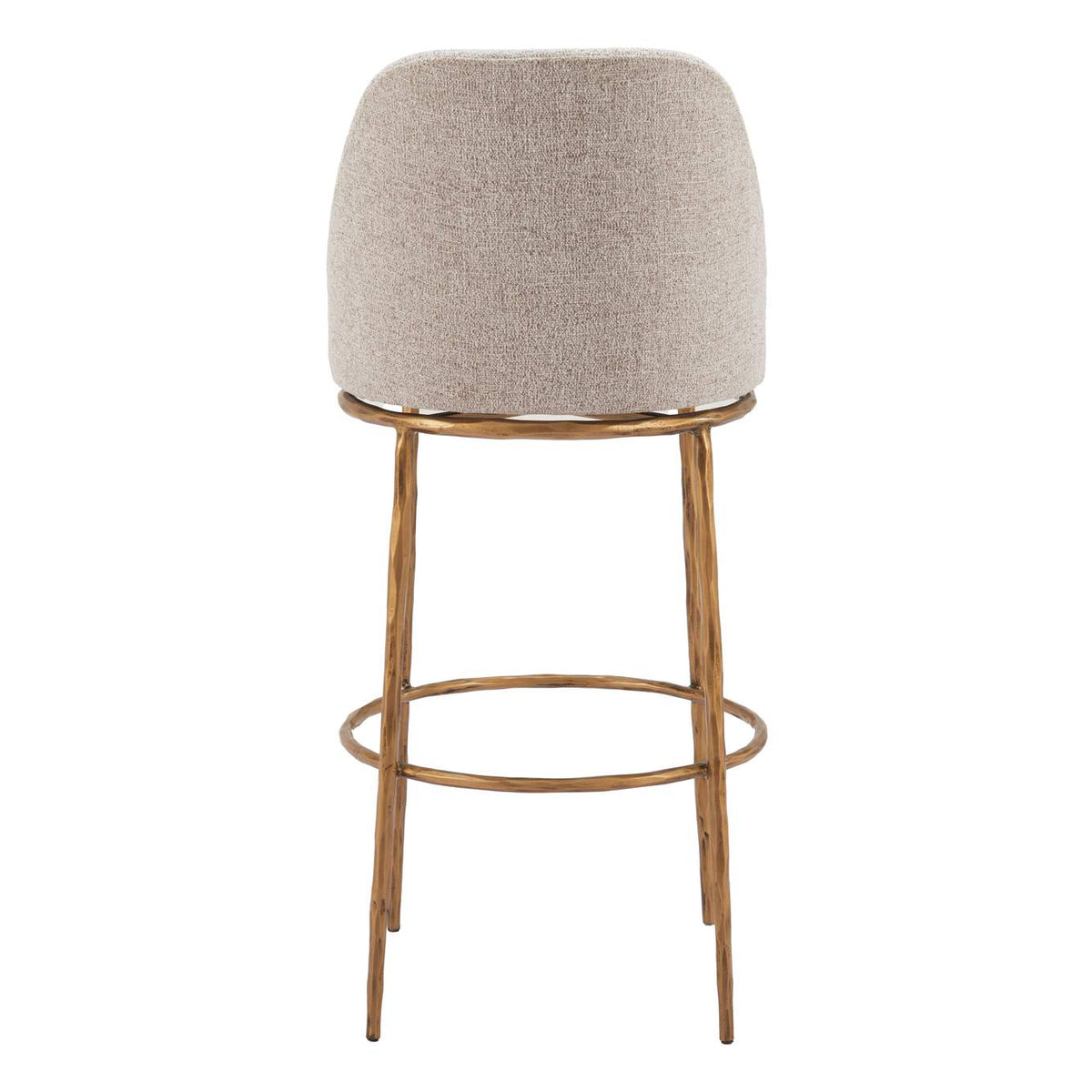 110271 Nordhavn Swivel Barstool Beige & Gold