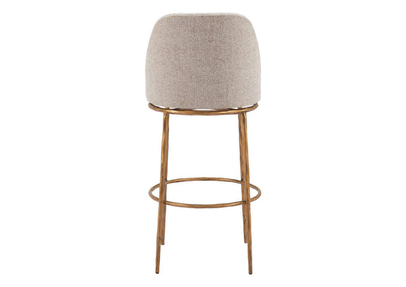110271 Nordhavn Swivel Barstool Beige & Gold
