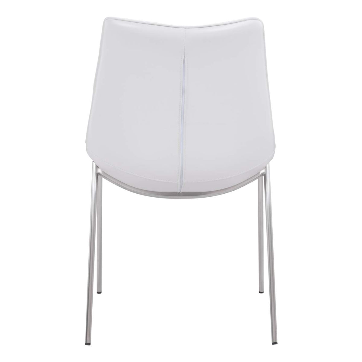 101270 Magnus Dining Chair (Set Of 2) White & Silver