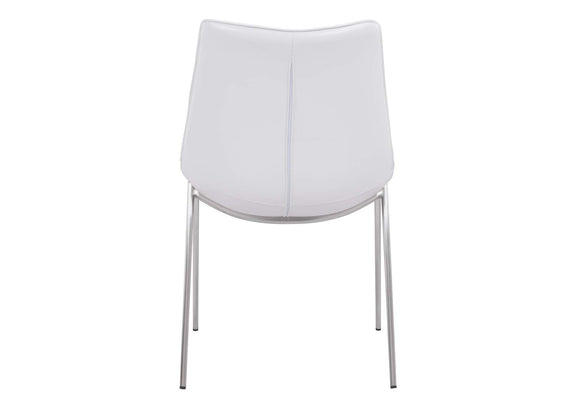 101270 Magnus Dining Chair (Set Of 2) White & Silver