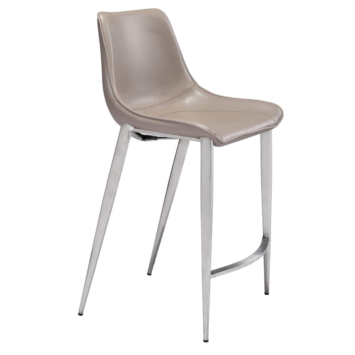 102028 Magnus Counter Stool (Set Of 2) Brown & Silver